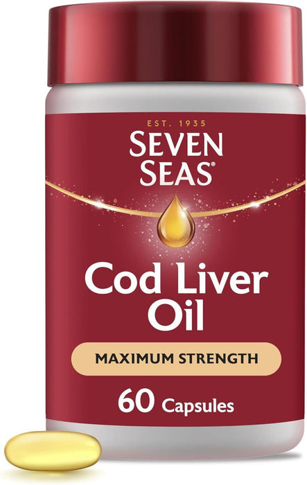 Seven Seas Cod Liver Oil Max Strength Boost Heart Brain Joint Health 60 Caps