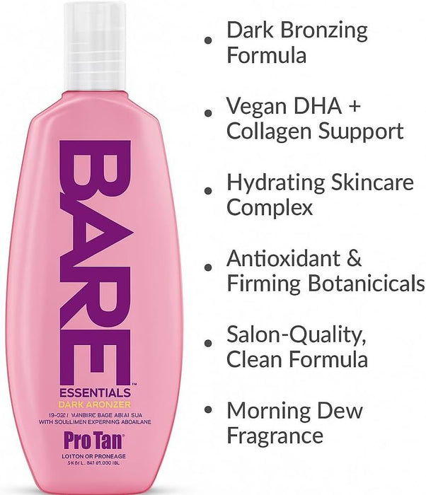 Pro Tan Bare Essentials Dark Bronzer – Deep Bronzing Tanning Lotion - 250ml
