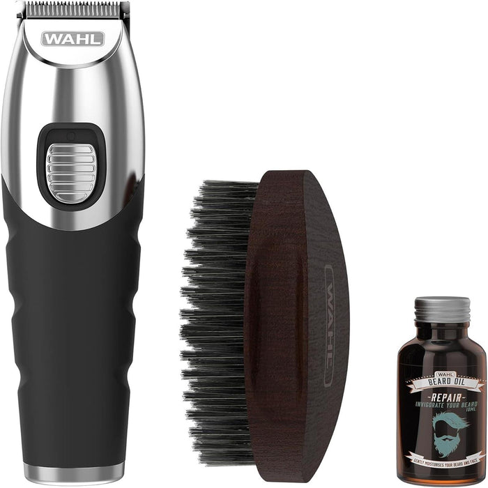 Wahl 9893-800 Rechargeable Beard Grooming Kit Trimmer Brush & Beard Oil Set