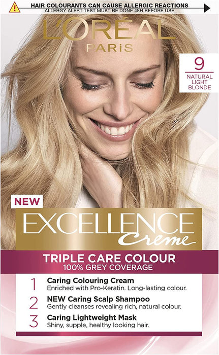 L'Oreal Excellence CremePermanent Hair Colour Dye - 9 Natural Light Blonde