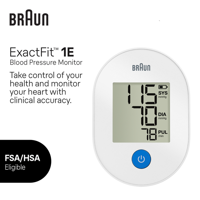 Braun ExactFit 1E BP Monitor – Easy One-Touch Upper Arm Blood Pressure Device
