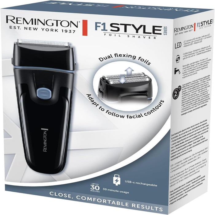 Remington Foil Shaver F1000 Dual Flex Foils, Pop-Up Trimmer, USB-C Charge