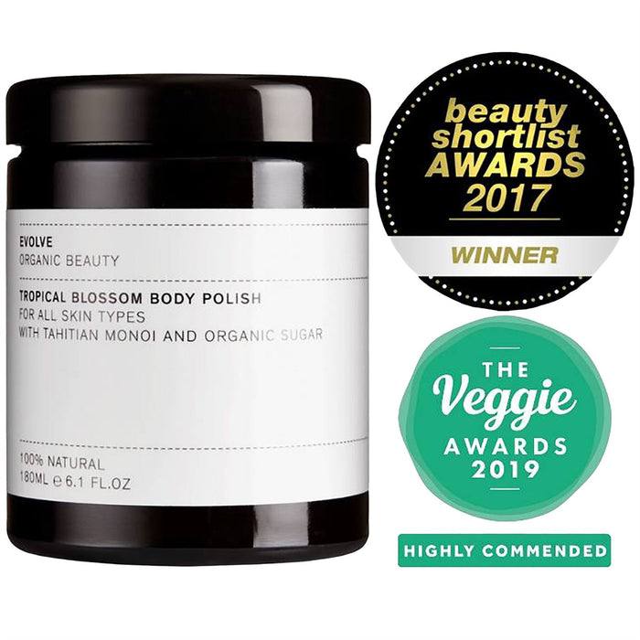 Evolve Beauty Organic Tropical Blossom Body Polish Exfoliating Scrub