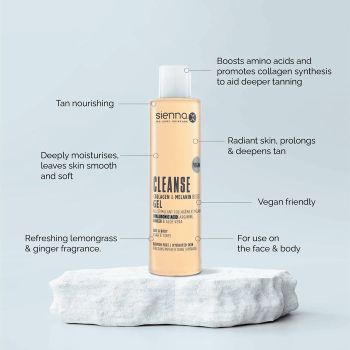 Sienna X Cleanse Collagen & Melanin Boosting Gel Wash Vegan Body Cleanser