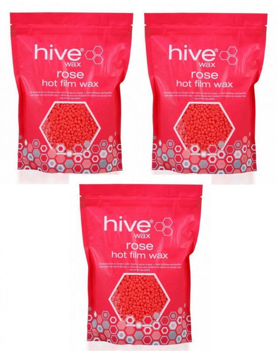 Hive Of Beauty 3 For 2 Paraffin Waxing Rose Hot Film Wax Pellets 700g