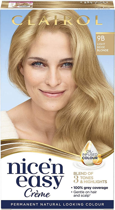 Clairol Nice n Easy Permanent Hair Dye Light Beige Blonde 9B