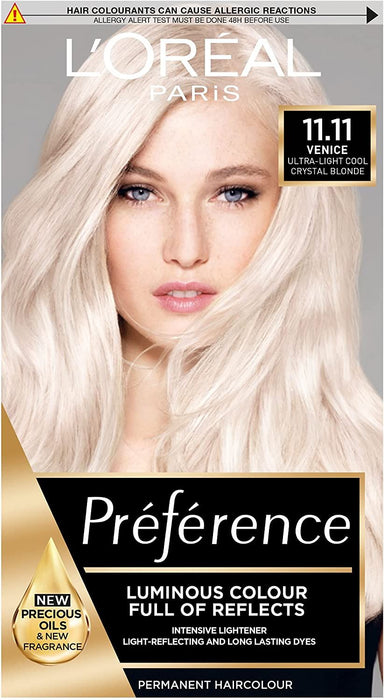 L'Oreal Preference Hair Colour Permanent Ultra-Light 11.11 Venice Crystal Blonde