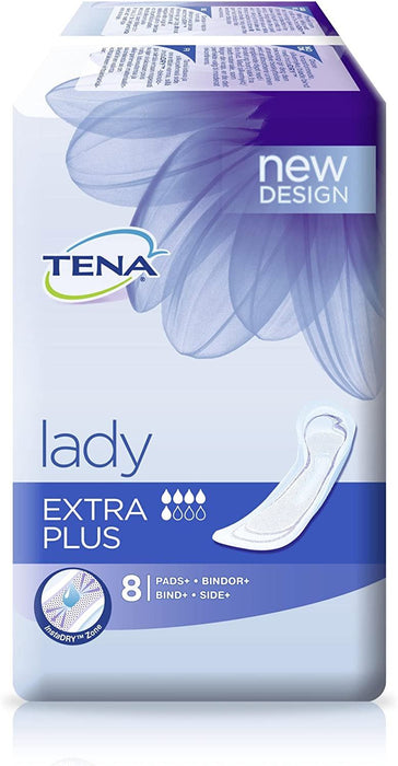 Tena Lady Extra Plus Incontinence Pads Neutralising & Eliminating Odours 8 Pack