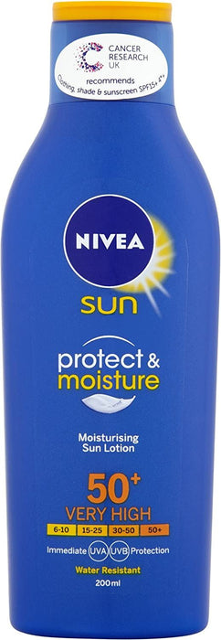 NIVEA Sun Protect and Moisture Moisturising Sun Lotion SPF 50+ Very High 200ml