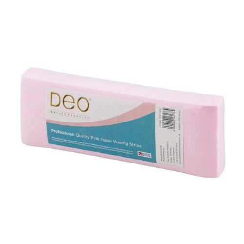 DEO Professional High Quality Strips for Waxing - Pink - Paper - Pack of 100
