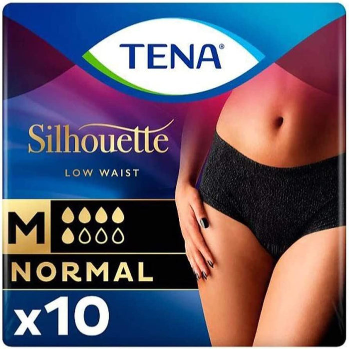 Tena Silhouette Normal Noir Incontinence Pants Pads Medium - Pack Of 10