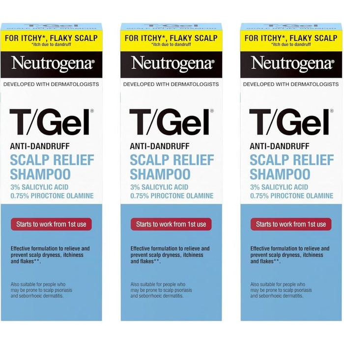 Neutrogena T Gel Anti-Dandruff Scalp Relief Hair Shampoo 150ml x 3