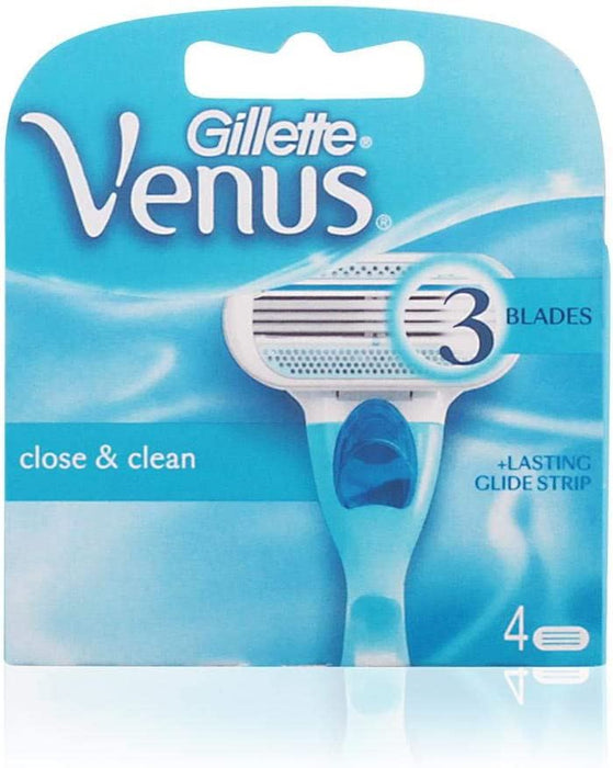 Gillette Venus Classic Close & Clean Replacement Razor Blades for Women - 4 Pack