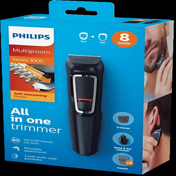 Philips MG3730/13 Multigroom Series 3000 – Face Hair & Nose Trimmer 8-in-1 Kit