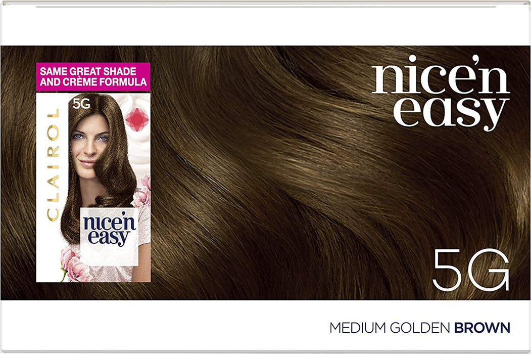 Clairol Nice n Easy Permanent Hair Dye Medium Golden Brown 5G