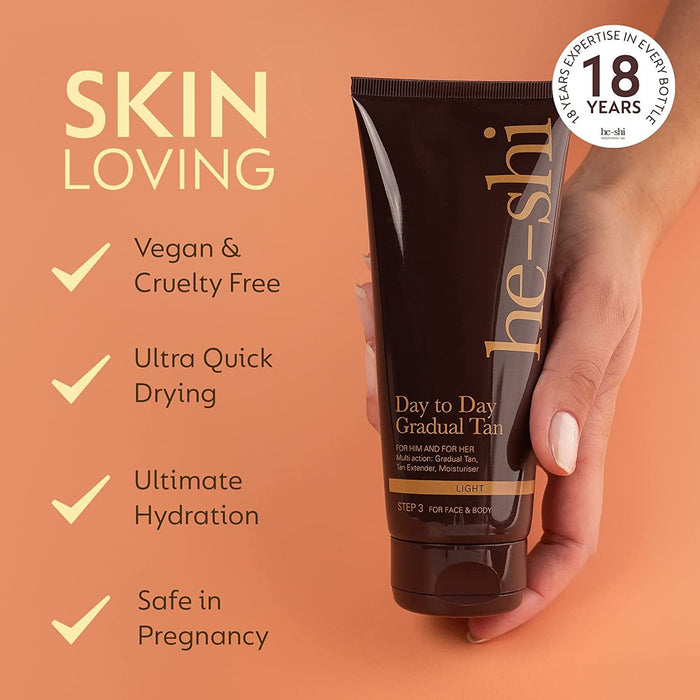 He-Shi Day to Day Gradual Tan Moisturiser Tanning Lotion Skin Tanner