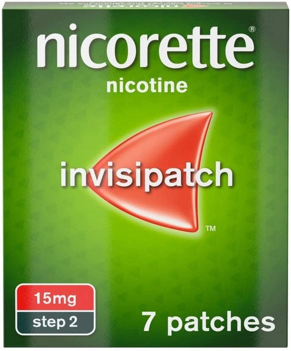 Nicorette Step 2 Invisi 15mg Patch 7 Nicotine Patches - Stop Smoking Aid