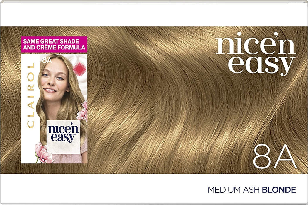 Clairol Nice n Easy Permanent Hair Dye Medium Ash Blonde 8A