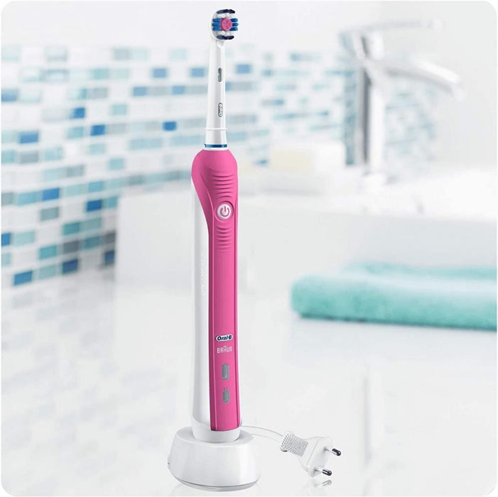 Oral-B Pro 650 Pink Electric Toothbrush With Bulit-In Timer & 1 Toothpaste