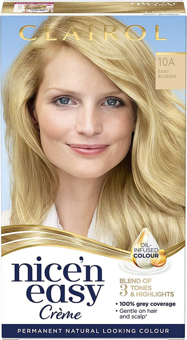 Clairol Nice n Easy Permanent Hair Dye - 10A Baby Blonde 177ml