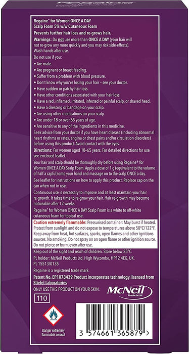 Regaine For Women Once a Day Scalp Foam Hair Regrowth 1 x 73ml (2 Month Supply)