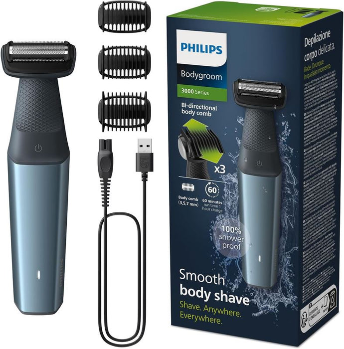 Philips Bodygroom Series 3000 Cordless Full Body Shaver Stainless Steel Blades