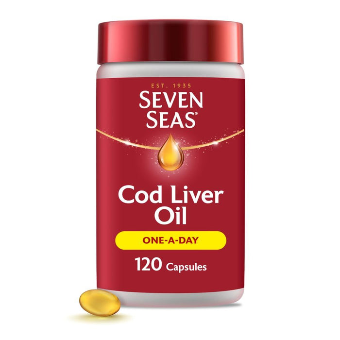 Seven Seas Cod Liver Oil High Strength 120 Capsules Omega-3 & Vitamin D