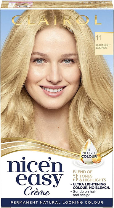 Clairol Nice n Easy Permanent Hair Dye Ultra Light Blonde 11