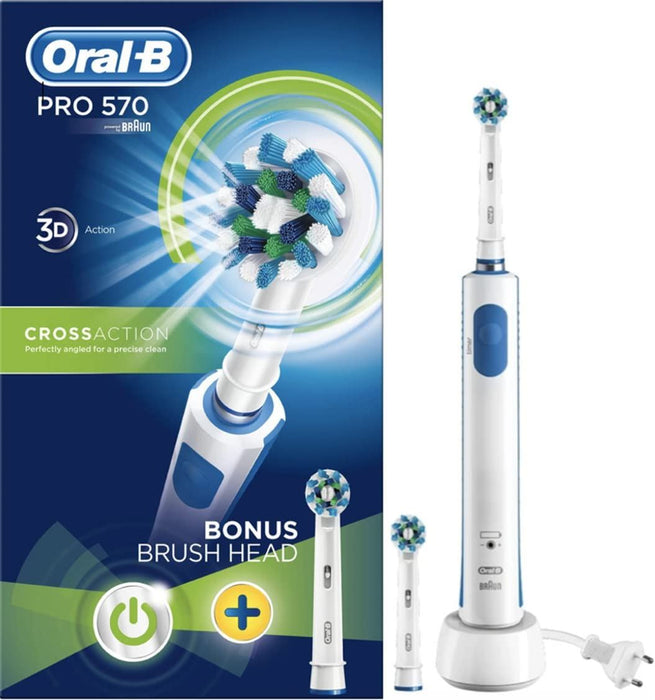 Oral-B Pro 570 Cross Action Electric Toothbrush + 2 Heads