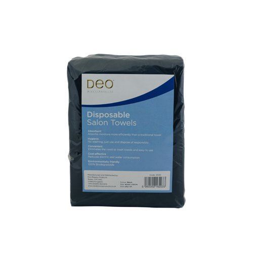 DEO Professional Salon Towels - Black - 100% Viscose - Pack of 50