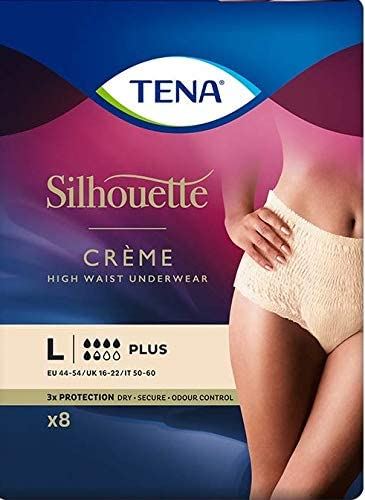 Tena Silhouette Creme Lady Incontinence Pants Plus - Large Pack of 8