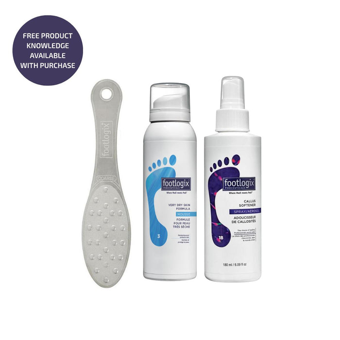 Footlogix Try & Believ Kit - Foot File Callus Remover And Dry Skin Formula