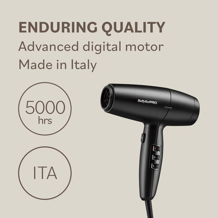 BaByliss PRO Lupia 2200W Hair Dryer High Speed Digital Ionic - Compact 2200W