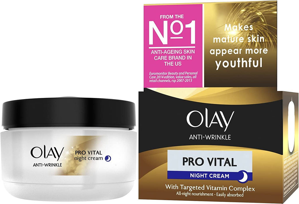 Olay Anti-Wrinkle Pro Vital Anti Ageing Night Moisturiser - 50 ml