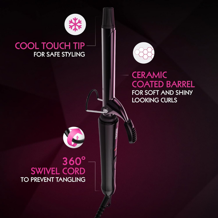 Wahl ZX913 Pro Shine 25mm Curling Tong Ceramic Hair Curler for Defined Curls