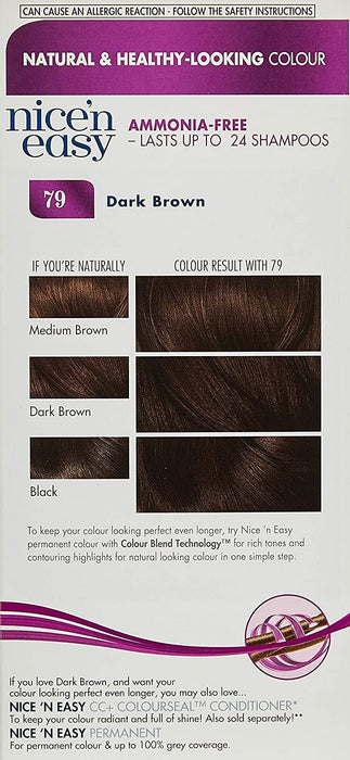 Clairol Nice & Easy Hair Colour Dye No Ammonia - 79 Dark Brown