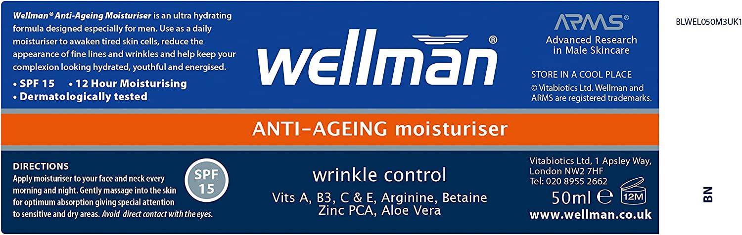 VITABIOTICS WELLMAN SKIN ANTI-AGEING MOISTURISER 50 ML 3for2