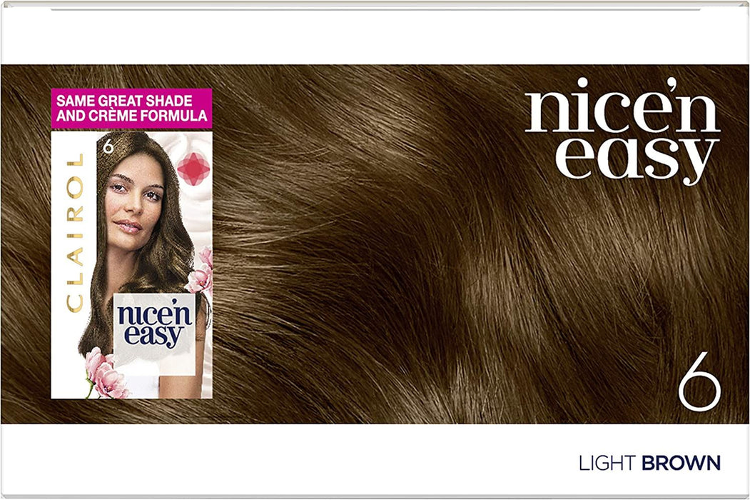 Clairol Nice n Easy Permanent Hair Dye Light Brown 6