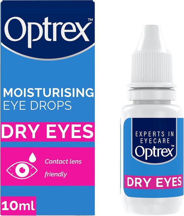 Optrex Moisturising Dry Eye Drops Soothe Hydrate & Relieve Irritated Eyes 10ml x 3