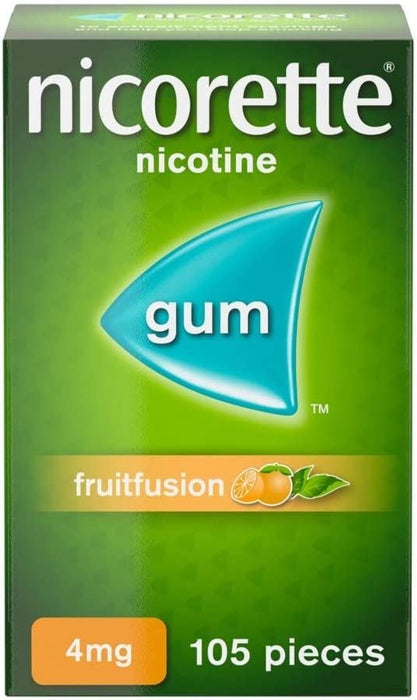 Nicorette Fruitfusion 4 mg Gum Nicotine 105-Pieces - Quit Smoking Aid