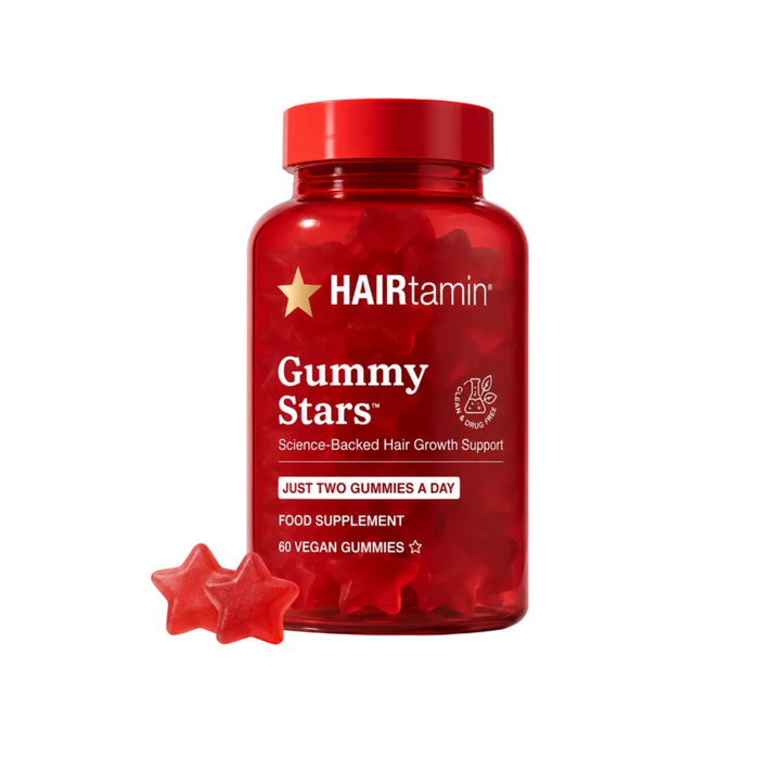 HAIRtamin Gummy Stars 60 Vegan Gummies Hair Growth Vitamins Biotin Supplement