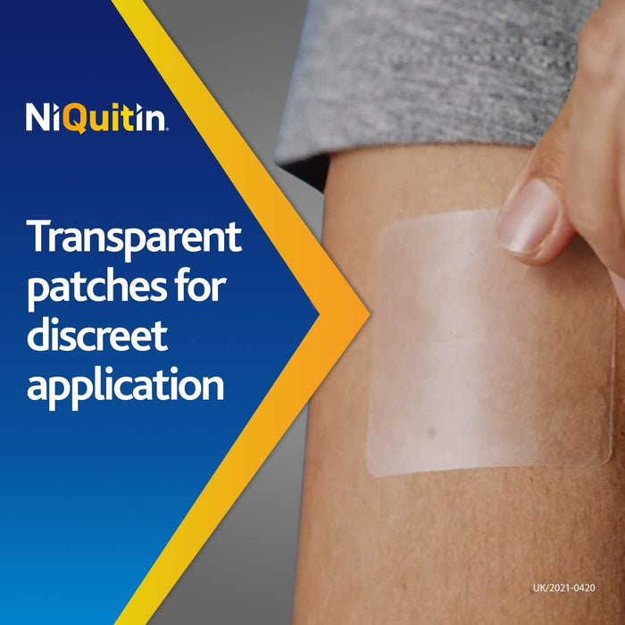 NiQuitin Nicotine Patch Invisible 21mg Step 1 24h Craving Control 1 Weeks Worth