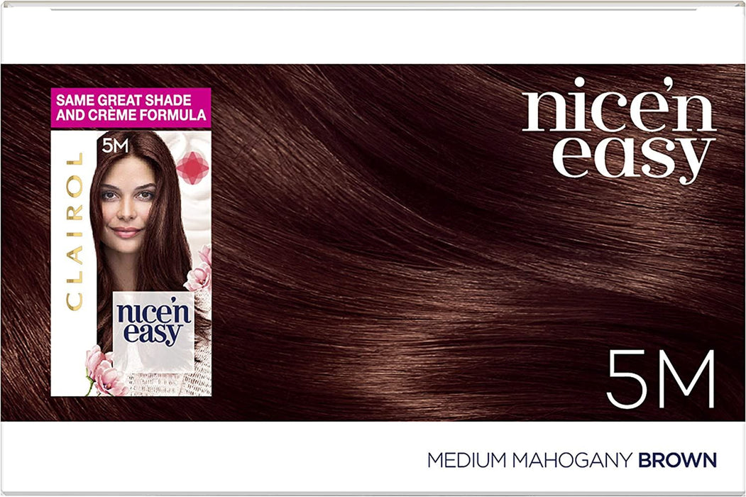 Clairol Nice n Easy Permanent Hair Dye Medium Mahogany Brown 5M