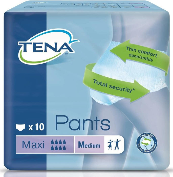 Tena Maxi Incontinence Pants Disposable Triple Protection - Medium Pack Of 10