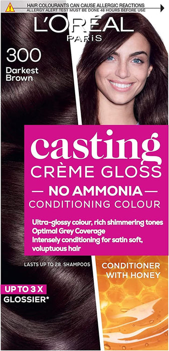 L'Oreal Casting Creme Gloss Semi-Permanent Hair colour Dye -¡300 Darkest Brown