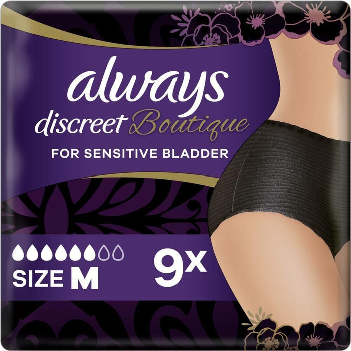 Always Discreet Boutique Underwear Incontinence Pants Plus Medium Black x8