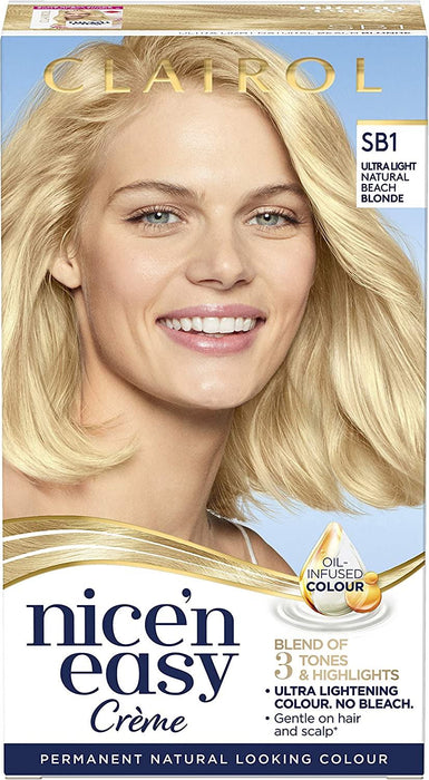 Clairol Nice n Easy Hair Dye Ultra Light Natural Beach Blonde SB1