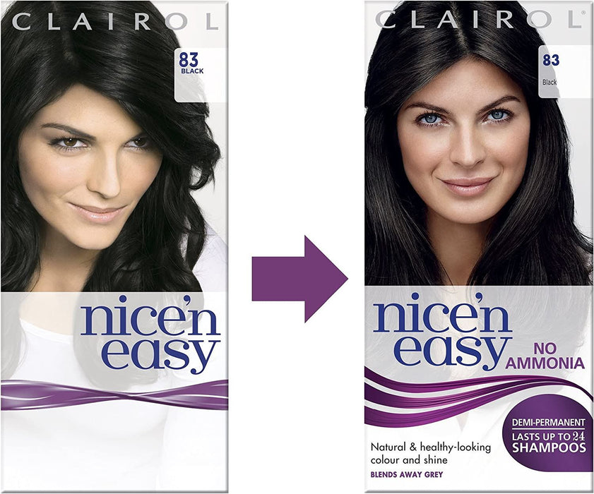 Clairol Nice & Easy Hair Colour Dye No Ammonia - 83 Natural Black