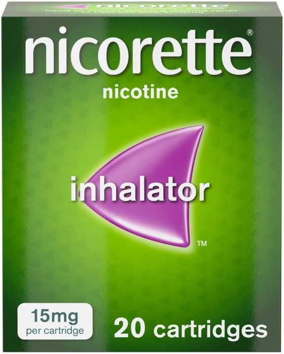 Nicorette 15 mg Inhalator White 20 Nicotine Cartridges - Stop Smoking Aid