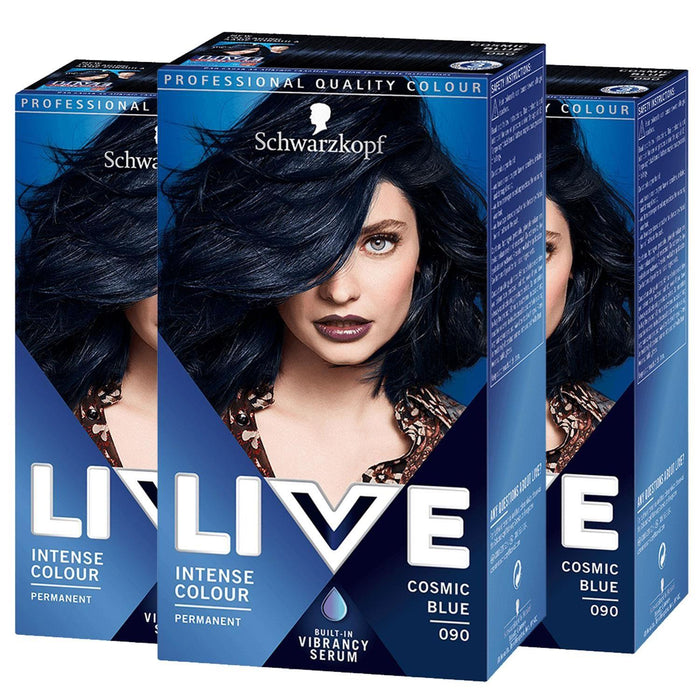 Schwarzkopf Live Hair Colour 090 Cosmic Blue - Pack Of 3